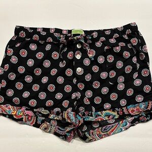Vera Bradley Black and Pink Patterned Women's Sleep PJ lounge Shorts Size S